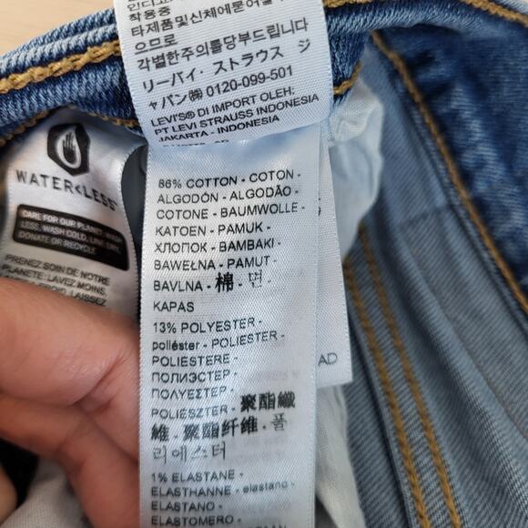 Levi's Ribcage Ankle Straight Leg Jeans Button Fly Medium Wash High Rise 32 - Picture 9 of 9